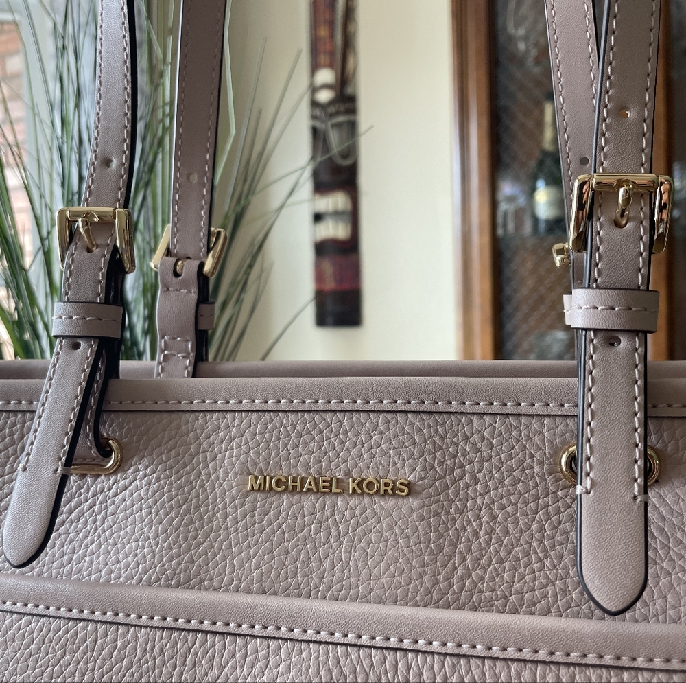 $228 Michael Kors WINSTON MD SOFT PINK TZ POCKET TOTE Bag MK Handbag Purse - Picture 4 of 10